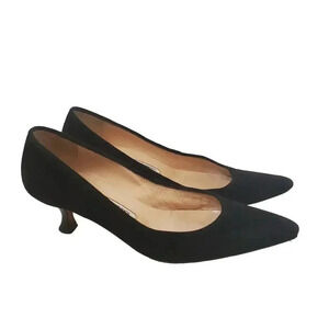 MANOLO BLAHNIK VARENNA pumps #35.5 shoes heels Suede Black
